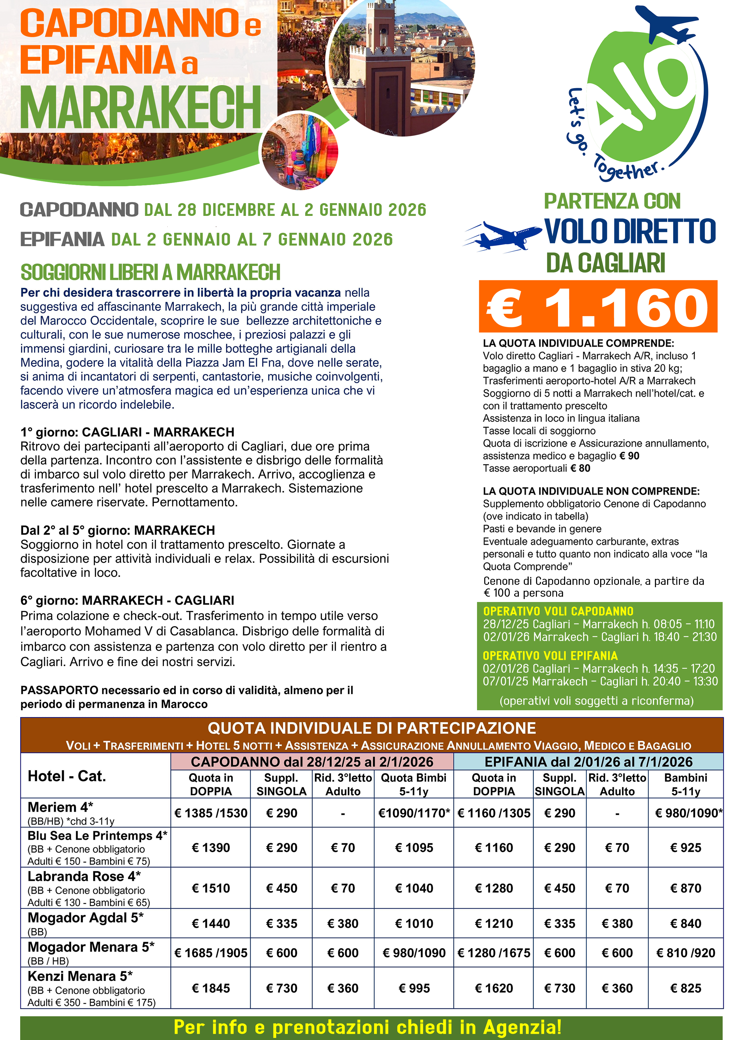 Capodanno Marocco Tour Citta Imperiali Da Cagliari