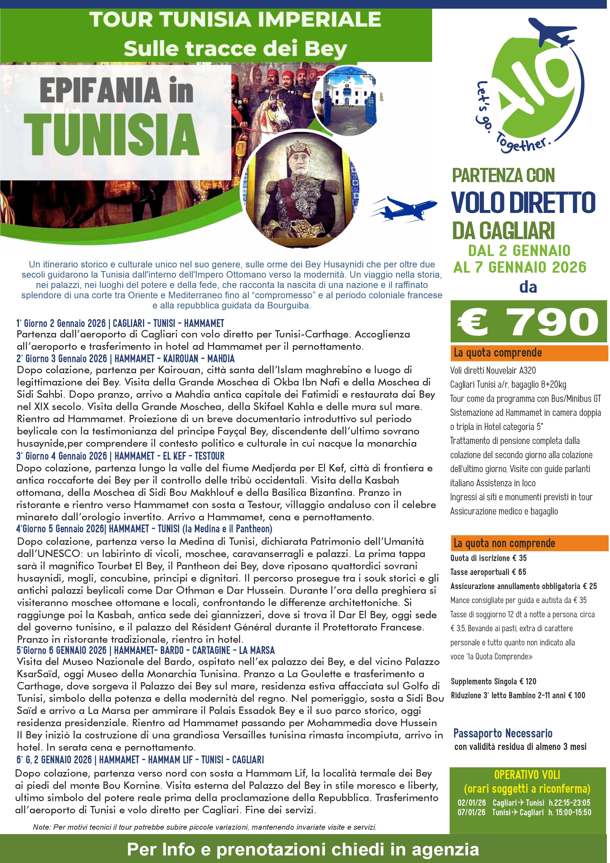 Tour Tunisia Imperiale – Sulle Tracce dei Bey 2026 da Cagliari