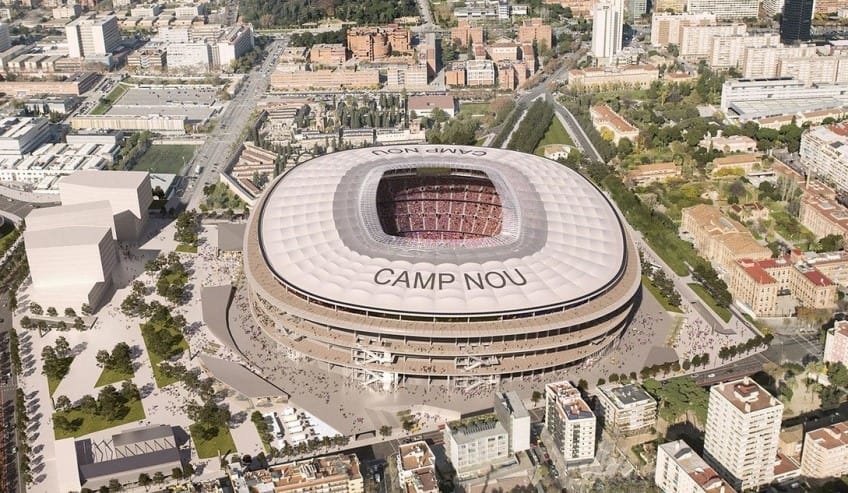 Какой камп. Стадион Камп ноу в Барселоне. Реконструкция стадиона Камп ноу в Барселоне. Камп ноу стадион 2023. Camp nou Stadium Barcelona.